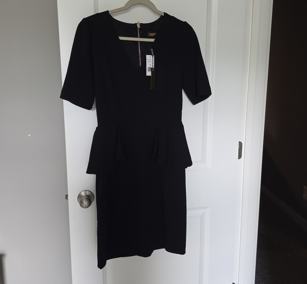 Alexia Admor Black Peplum Midi Dress